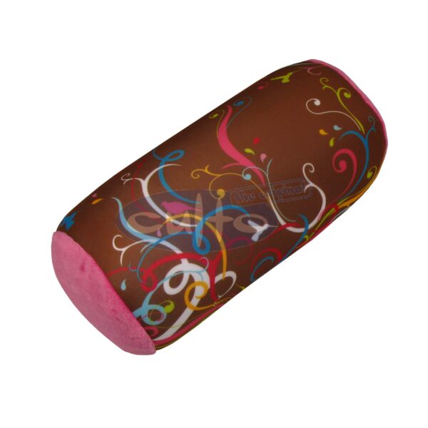 Mio Rolle Ornament braun, Plüsch pink, 30 x 17 x 17 cm